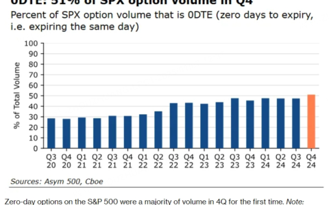 零日期权在标普500指数中占据主导地位，成为最受欢迎的期权