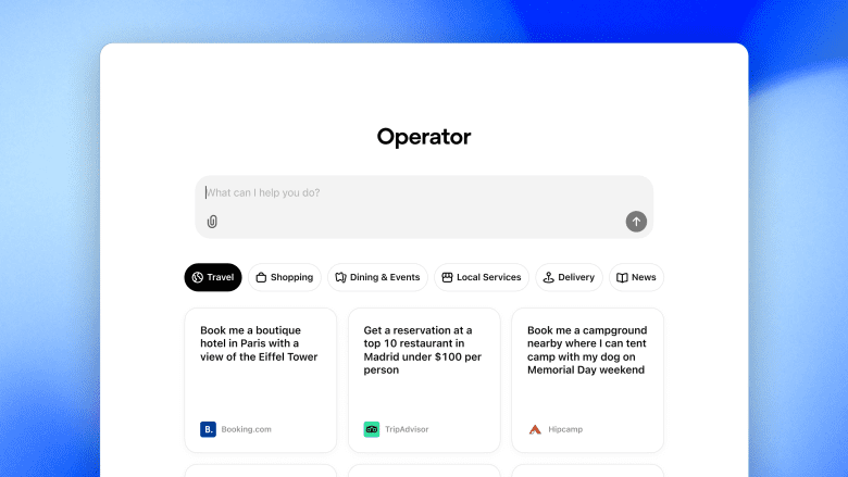 OpenAI向部分用户推出“Operator”智能体